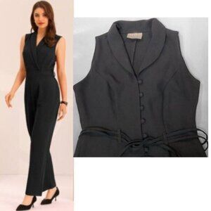 Richards Black Sleeveless Jumpsuits Size 10